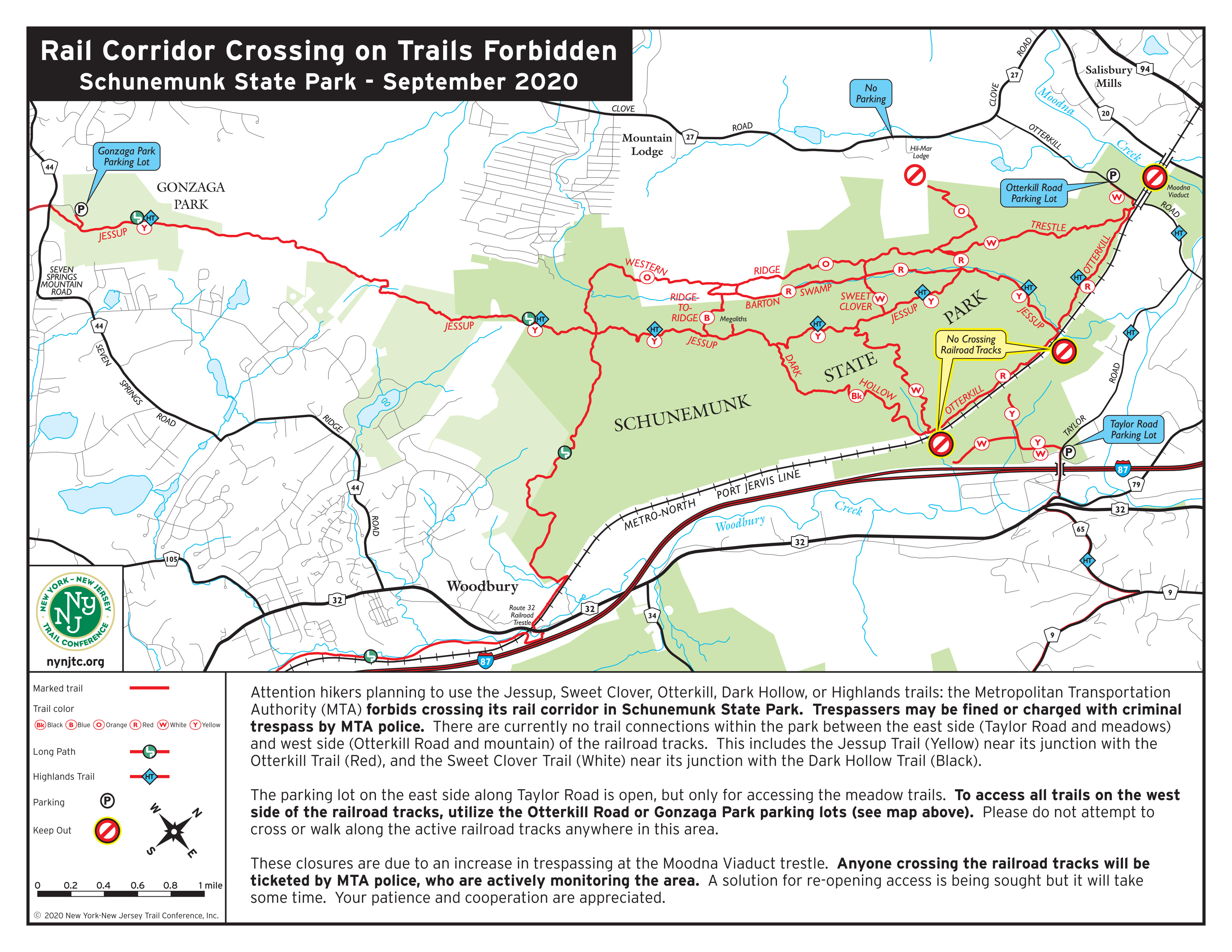 Schunemunk State Park: Rail Corridor Closure