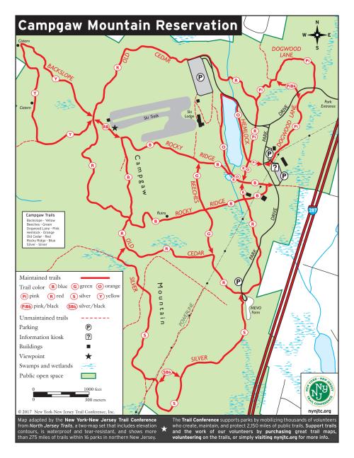 Campgaw Mountain Reservation Map